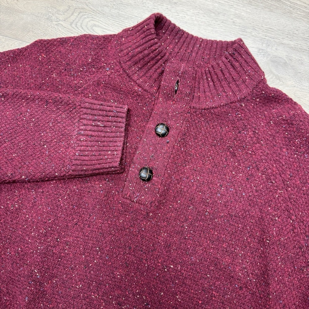 UntuckIt Lambs Wool Nylon Knit Style Sweater Leather Button Men's Sz XL Business